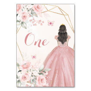 Blush Pink Rose Geometric Girl Sweet 16. Geburtsta Tischnummer