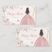 Blush Pink Rose Geometrie Blumenquinceñera Platzkarte (Vorne/Hinten)