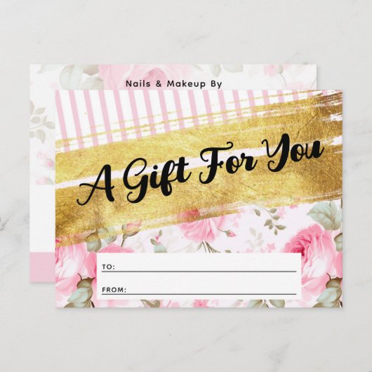 Blush Pink Rose Geschenkgutschein Postkarte (Vorne/Hinten)