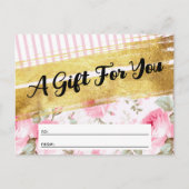 Blush Pink Rose Geschenkgutschein Postkarte (Vorderseite)