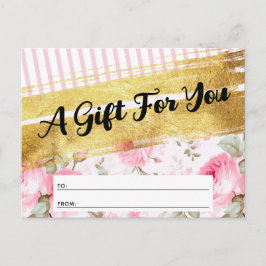Blush Pink Rose Geschenkgutschein Postkarte