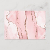 Blush Pink Rose Gold Agate Dark Wedding Details Begleitkarte (Rückseite)