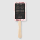 Blush Pink Rose Gold Agate Dark Wedding Program Fächer (Rückseite)