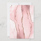 Blush Pink Rose Gold Agate Save the Date Card (Rückseite)