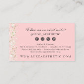 Blush Pink & Rose Gold Aquarell Social Media Visitenkarte (Rückseite)