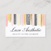 Blush Pink & Rose Gold Aquarell Social Media Visitenkarte (Vorderseite)