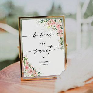 Blush Pink Rose Gold Babies sind süße Zeichen Sockelschild
