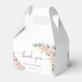 Blush Pink Rose Gold Baby Dusche Box Geschenkschachtel (Rückseite)