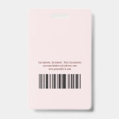 Blush Pink & Rose Gold Birth Foto Doula Ausweis (Rückseite)