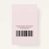 Blush Pink & Rose Gold Birth Foto Doula Ausweis (Rückseite)