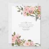 Blush Pink & Rose Gold Bläsernicorn Kinderdusche Einladung (Rückseite)