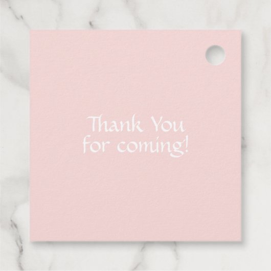 Blush Pink & Rose Gold Bläsernicorn Kinderdusche Geschenkanhänger (Rückseite)