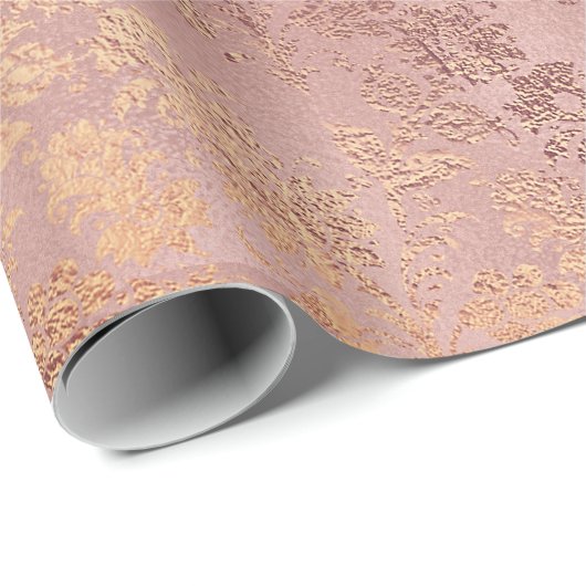 Blush Pink Rose Gold Blumenpulver Blumenglanz Geschenkpapier (Rolleneckpunkt)