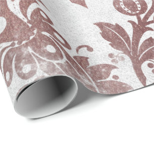 Blush Pink Rose Gold Blumenpulver grungy Weiß Geschenkpapier