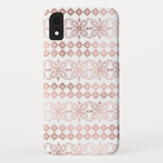 Blush Pink - Rose Gold Boho Blumenmuster Case-Mate iPhone Hülle (Rückseite)