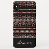 Blush Pink - Rose Gold Boho Muster Monogramm Case-Mate iPhone Hülle (Rückseite)