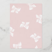 Blush Pink Rose Gold Bow Sweet 16 Folieneinladung (Rückseite)