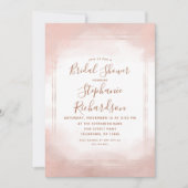 Blush Pink & Rose Gold Bridal Dusche Einladung (Vorderseite)