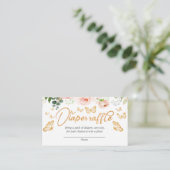 Blush Pink Rose Gold Butterfly Windel Raffekarte Begleitkarte (Stehend Vorderseite)
