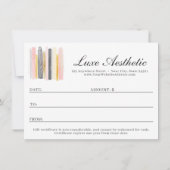 Blush Pink & Rose Gold Chic Geschenkgutschein Einladung (Rückseite)