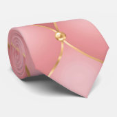 Blush Pink Rose Gold Diamond Tuflische Tie Krawatte (Gerollt)