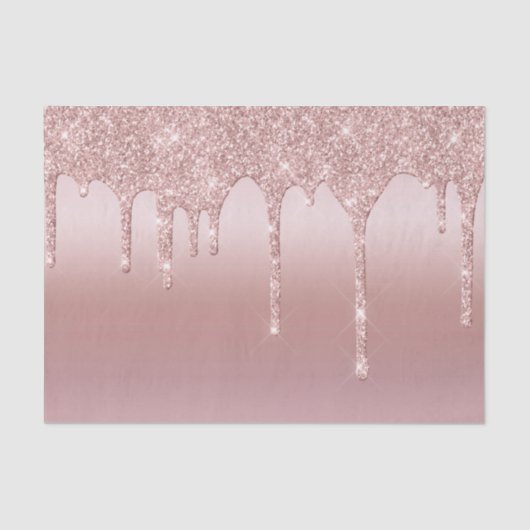 Blush Pink Rose Gold Drilling Glitzer Trendy Glam Seidenpapier (Vorderseite)