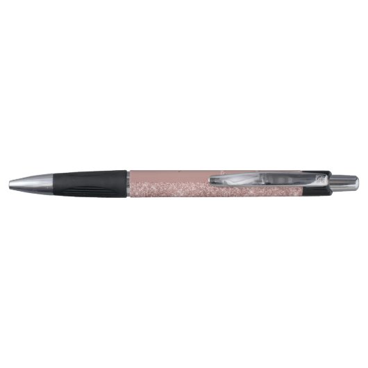 Blush Pink Rose Gold Drilling Glitzer Trendy Kugelschreiber (Rückseite)