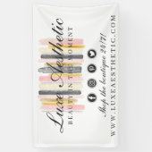 Blush Pink & Rose Gold Farbpinsel Pinselstriche Banner (Vertikal)