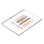 Blush Pink & Rose Gold Farbpinsel Pinselstriche Notizblock (Linke Seite)