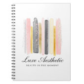 Blush Pink & Rose Gold Farbpinsel Pinselstriche Notizblock (Vorderseite)