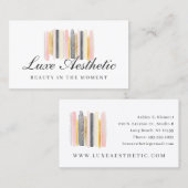 Blush Pink & Rose Gold Farbpinsel Pinselstriche Visitenkarte (Vorne/Hinten)