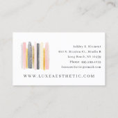 Blush Pink & Rose Gold Farbpinsel Pinselstriche Visitenkarte (Rückseite)