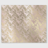 Blush Pink Rose Gold Floral Foxier VIP Stars Geschenkpapier (Flach)
