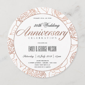 BLUSH PINK ROSE GOLD FLORAL JEDES JAHR EINLADUNG