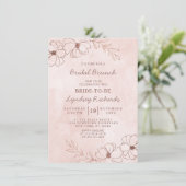 Blush Pink & Rose Gold Foil Bridal Brunch Dusche Einladung (Stehend Vorderseite)