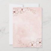 Blush Pink & Rose Gold Foil Bridal Brunch Dusche Einladung (Rückseite)