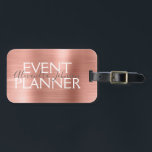 Blush Pink - Rose Gold Foil Event Plane Gepäckanhänger<br><div class="desc">Pink & Rose Gold Brushed Metal Event Planner Name Tag für einen Salon. Der Name und der Beruf oder die Firma können geändert werden,  um für jede Art von Unternehmen verwendet zu werden. Bitte kontaktieren Sie den Designer,  um weitere passende Artikel zu erhalten.</div>