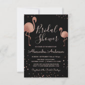 Blush Pink - Rose Gold Foil Flamingo Brautparty Einladung (Vorderseite)
