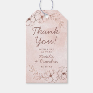 Blush Pink & Rose Gold Foil Hochzeit Vielen Dank Geschenkanhänger