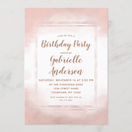 Blush Pink & Rose Gold Geburtstagsparty Einladung