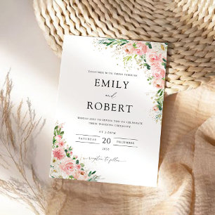 Blush Pink Rose Gold Hochzeitsfeier Einladung