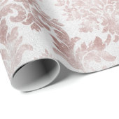 Blush Pink Rose Gold Hütte Blütengrau Damaske Geschenkpapier (Rolleneckpunkt)