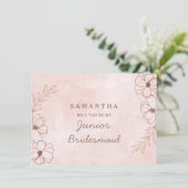 Blush Pink & Rose Gold Junior Bridesmaid Vorschlag (Stehend Vorderseite)