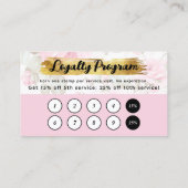 Blush Pink Rose & Gold Loyalität Briefmarke Visitenkarte (Rückseite)