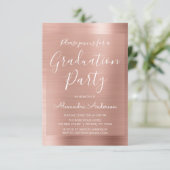 Blush Pink - Rose Gold Moderne Graduierungsparty Einladung (Stehend Vorderseite)