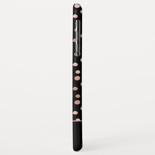 Blush Pink - Rose Gold Polka Dot Muster Monogramm Case-Mate iPhone Hülle (Hinten/Links)