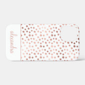 Blush Pink - Rose Gold Polka Dot Muster Monogramm Case-Mate iPhone Hülle (Rückseite (Horizontal))