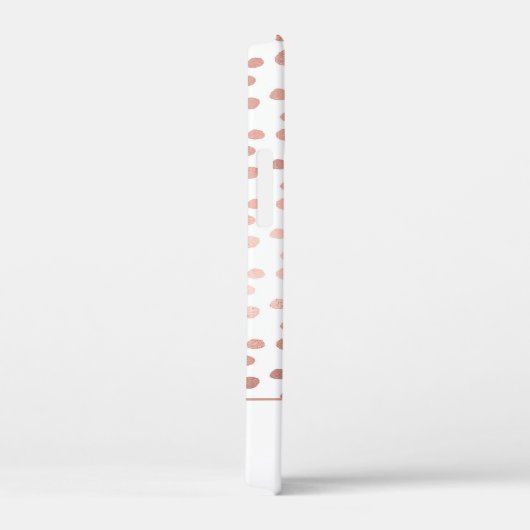 Blush Pink - Rose Gold Polka Dot Muster Monogramm Case-Mate iPhone Hülle (Rückseite / Rechts)