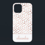 Blush Pink - Rose Gold Polka Dot Muster Monogramm Case-Mate iPhone Hülle<br><div class="desc">Blush Pink - Rose Gold und Weiße Imitate Foil Girly Hand gezeichnete Polka Dot Muster Monogram Personalisiert Smart Phone Case. Bitte kontaktieren Sie den Designer,  um passende Artikel zu erhalten.</div>