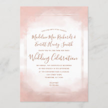 Blush Pink & Rose Gold Rahmen Hochzeitseinladung